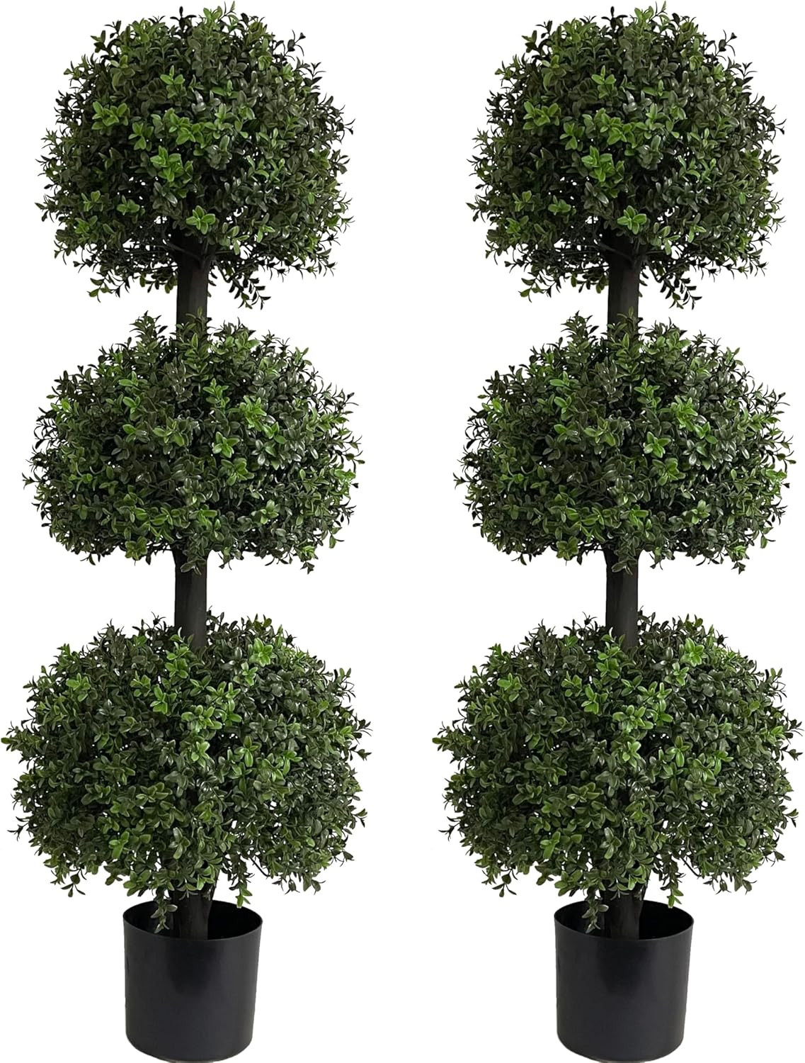 4Ft UV Resistant Boxwood Topiary Trees – 2 Pack Outdoor Decor
