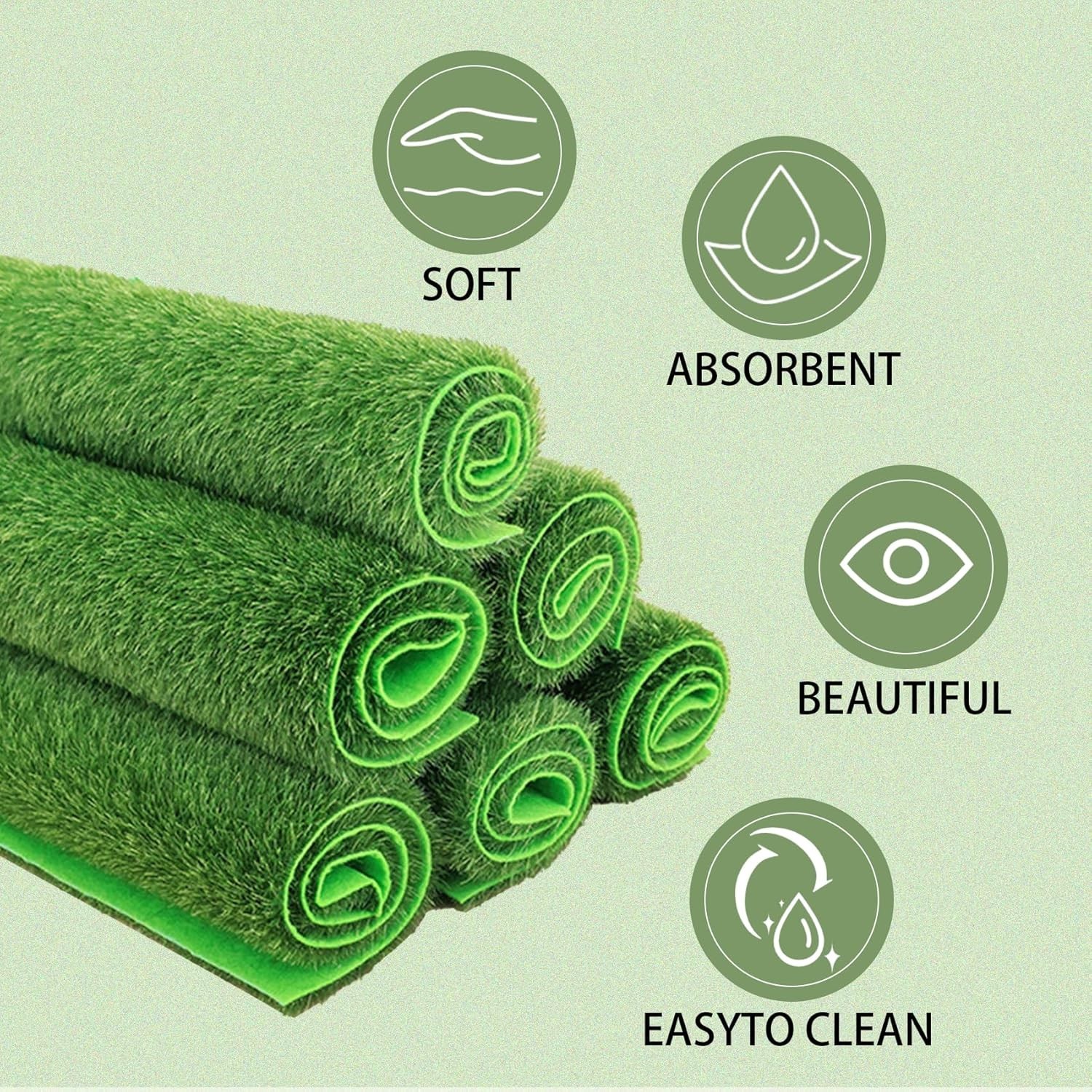 Versatile 10-Pc Set of 6×6 Inch Artificial Grass for Dollhouses & DIY Projects