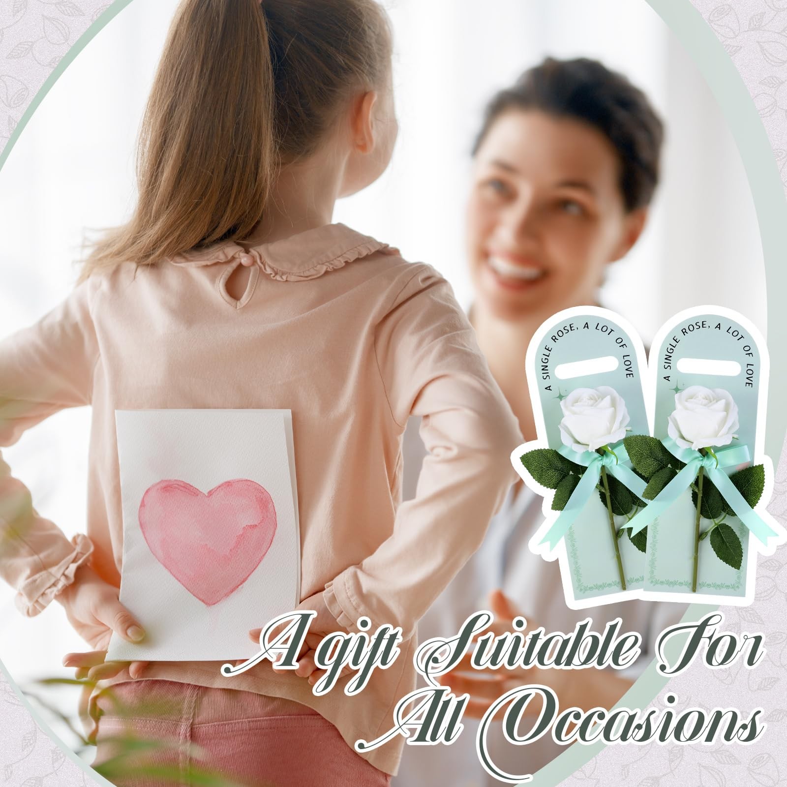 4 Pack Artificial Rose Gift Set for Mom, Mothers Day Flowers Gift with Handhe…