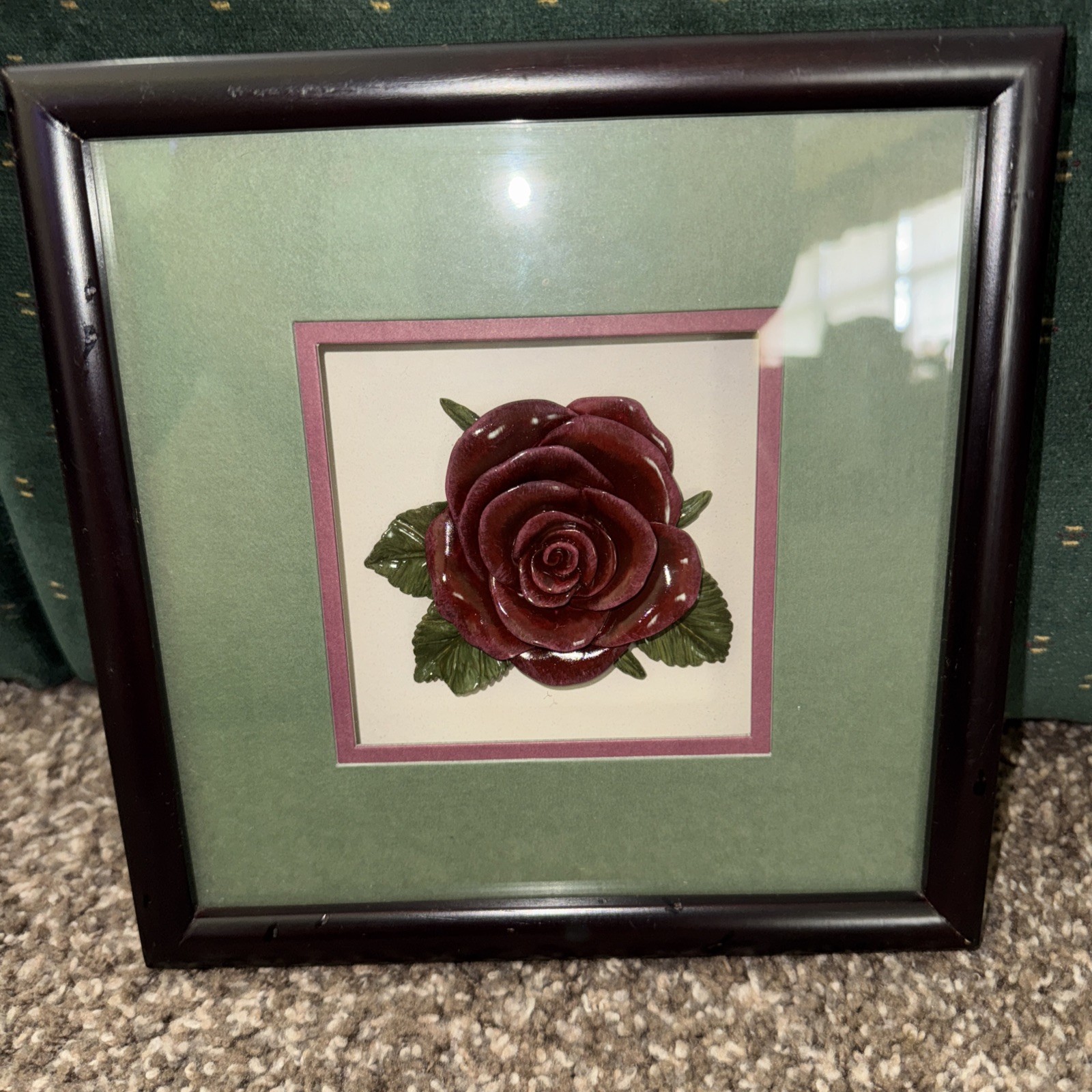 Bright Star Designs Porcelain Rose Shadow Box Wall Art Floral Decor
