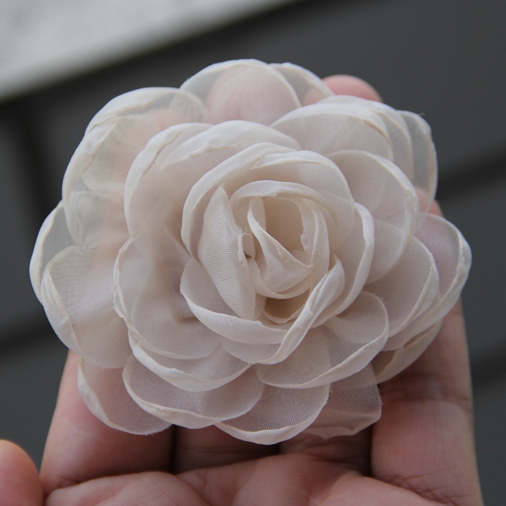 Sewing Fabric 3D Chiffon Flower DIY Chiffon Artificial Flower Burnt Edge Handmad