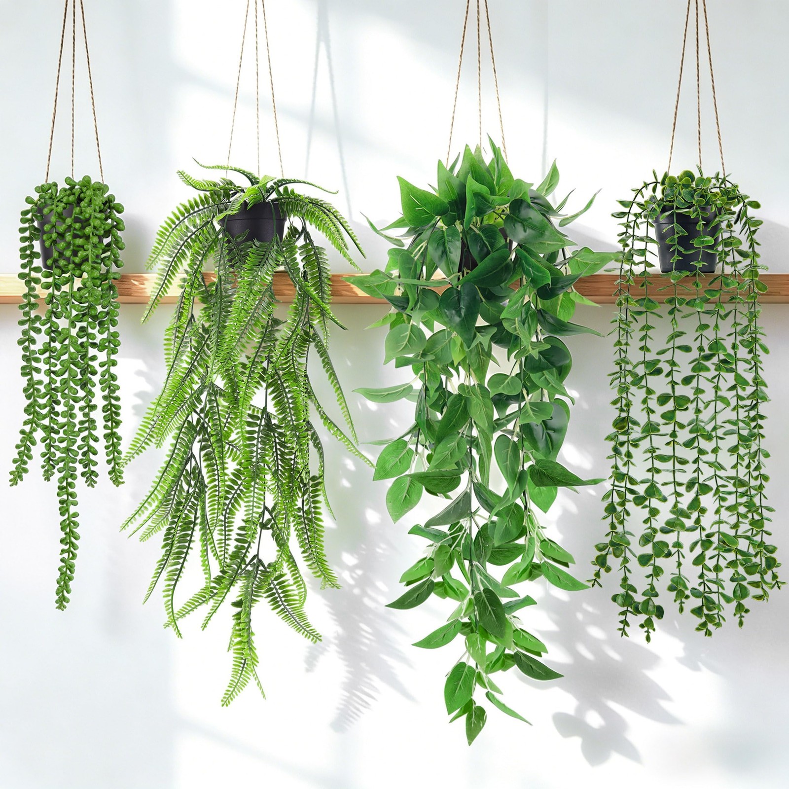 Artificial Hanging Plants Faux Ivy Vine Indoor Outdoor Boho Home Wall Decor