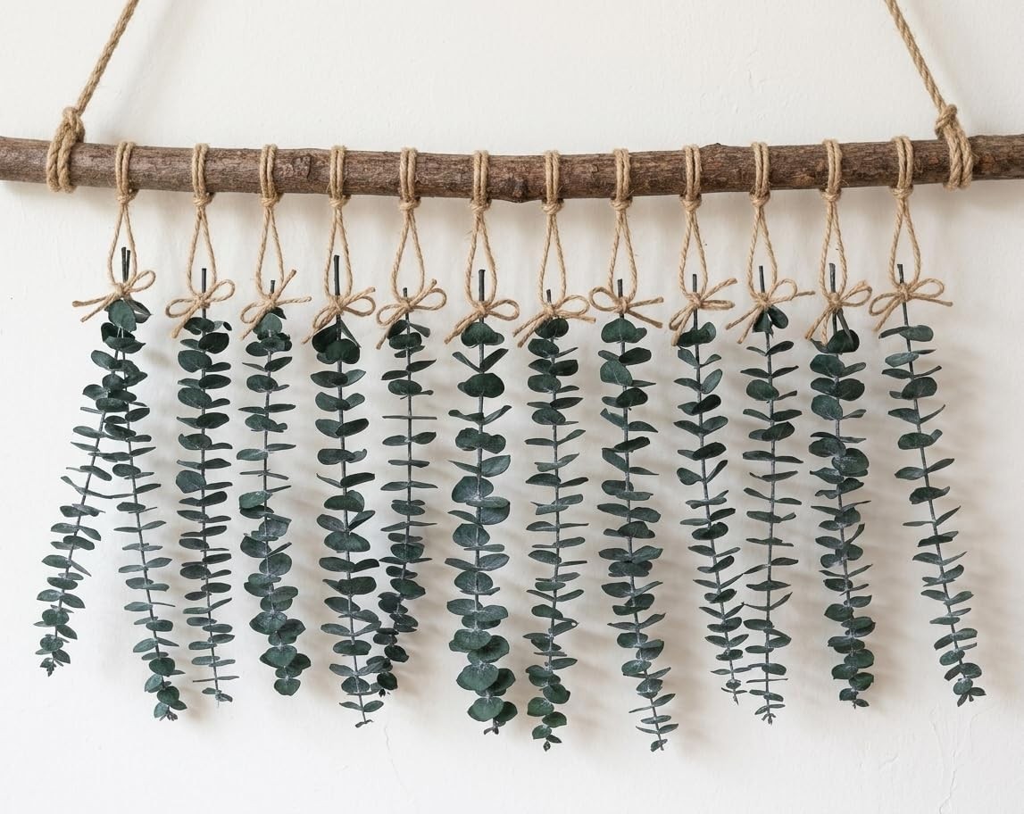 12 PCS Dried Eucalyptus Stems for Shower 17″ Real Leaves Branches for Vase Fi…