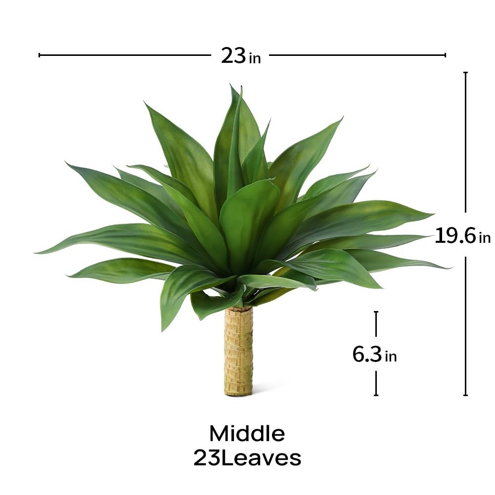 VeriNatural Artificial Agave Plant,23in Faux Plants Outdoor Decor,UV Resistant
