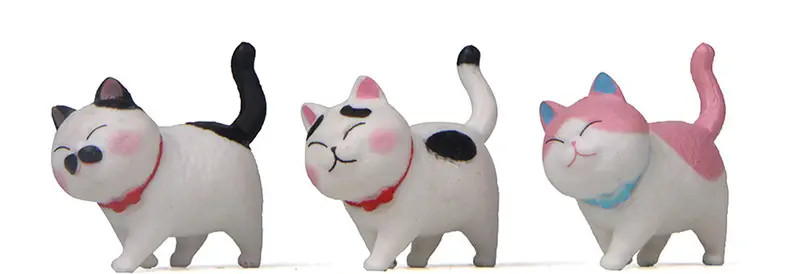 Set of 3 Mini Cats Table, Desk, or Plant Ornament Figurines – New
