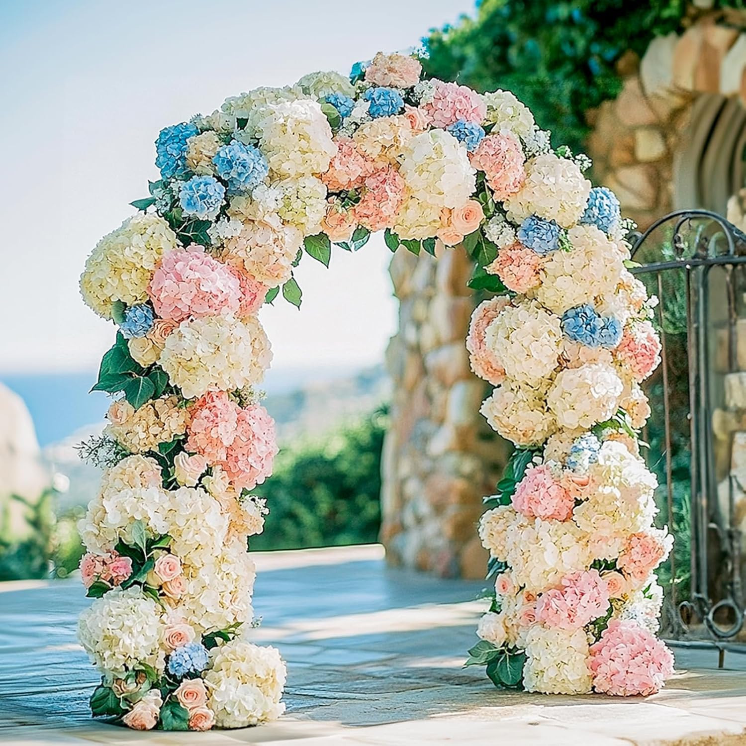 304PCS Champagne Silk Hydrangea Flowers for Home Wedding Party Decor