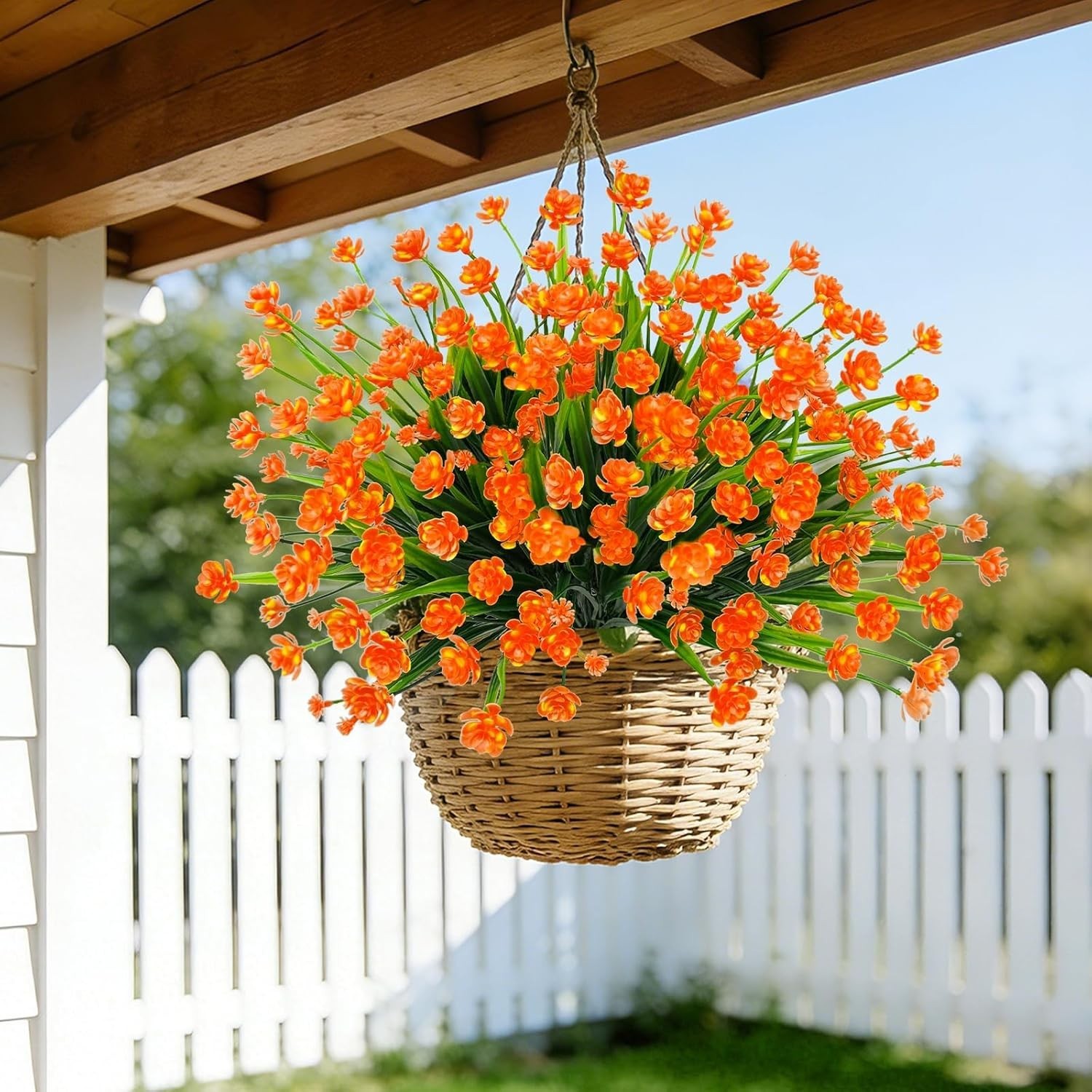 Vibrant 12 Bundles of UV Resistant Artificial Flowers for -Round Elegance