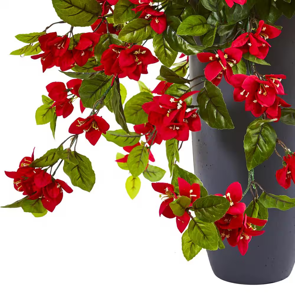 Indoor/Outdoor 26 In. Bougainvillea Artificial Plant in Planter UV Resistant