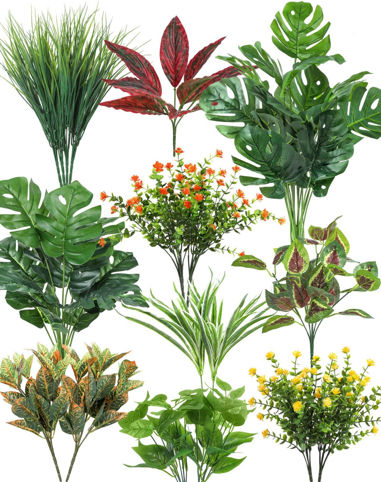 Ouddy Decor 18 Pcs Artificial Plants Outdoor, Fake Boxwood UV Resistant Flowers