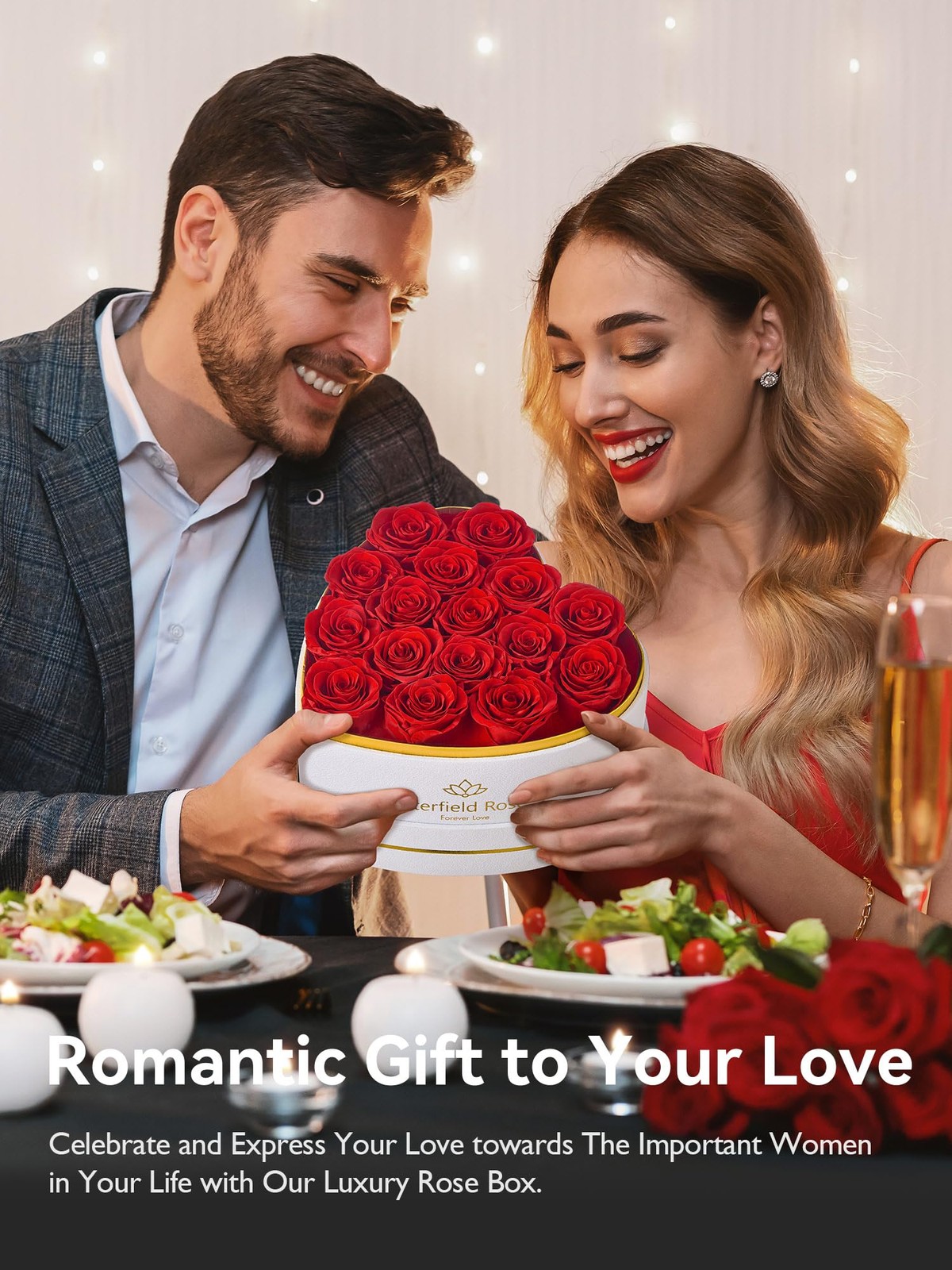 Red Preserved Forever Roses In Heart Shape Box 16 Flowers Gift For Women