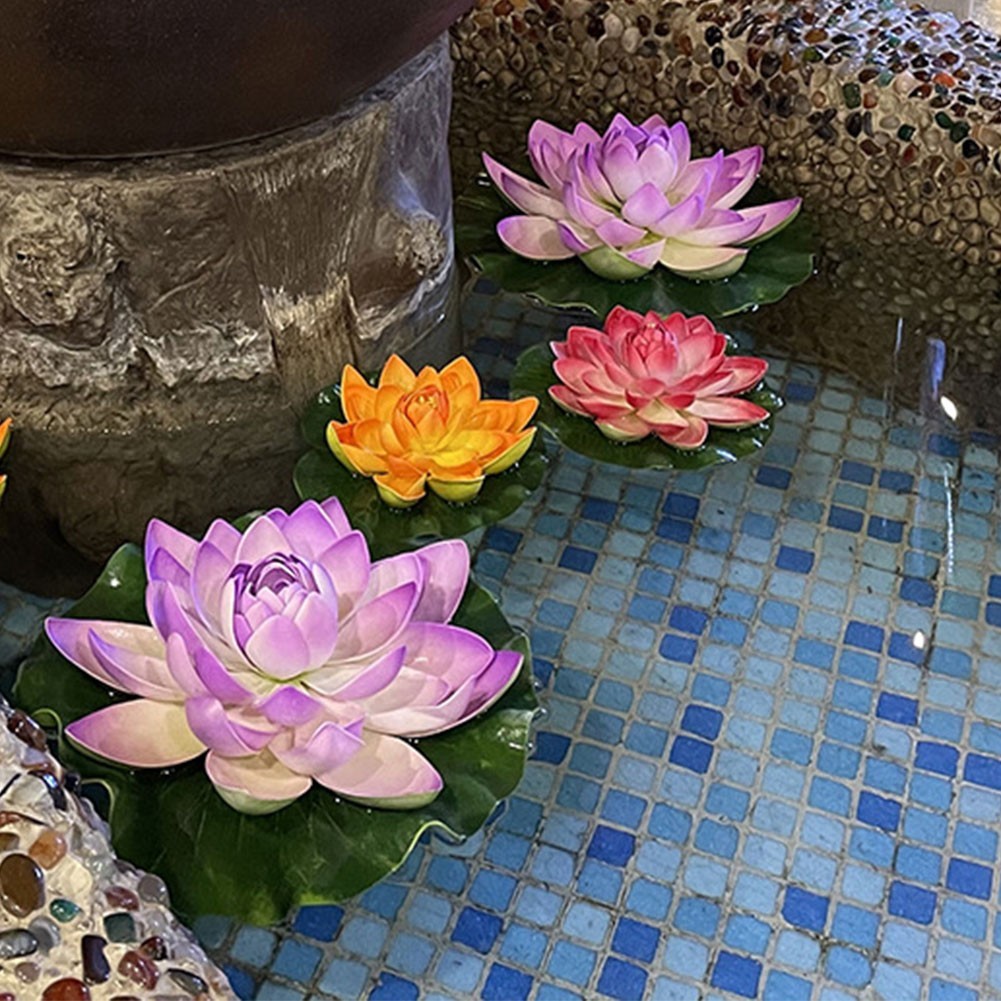 10Pcs Foam Lotus Flowers for Aquatic Decoration in Fish Tanks and Ponds