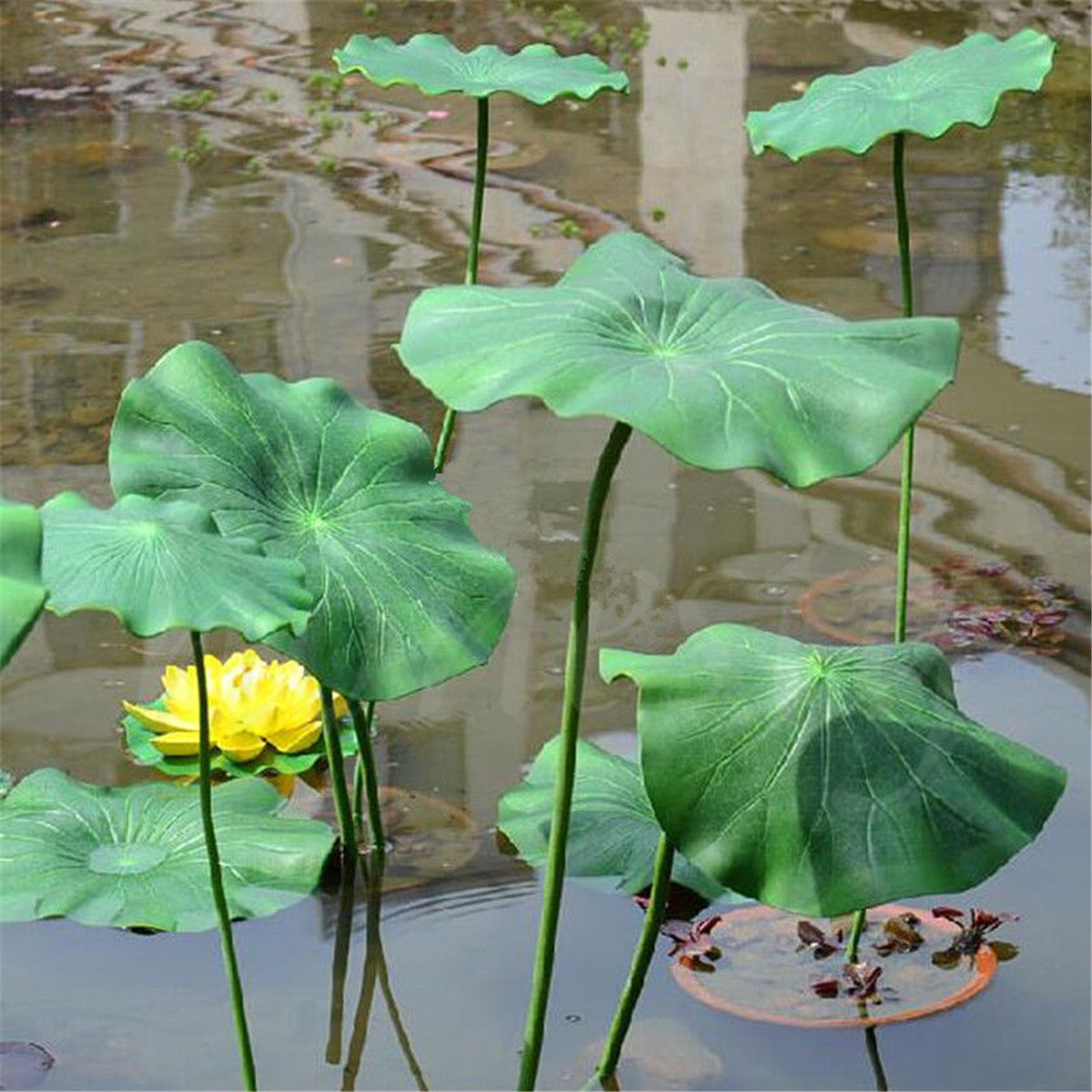 Artificial Water Lily Lotus Leaf Aquarium Pond Garden Decor Green 17/28/40CM