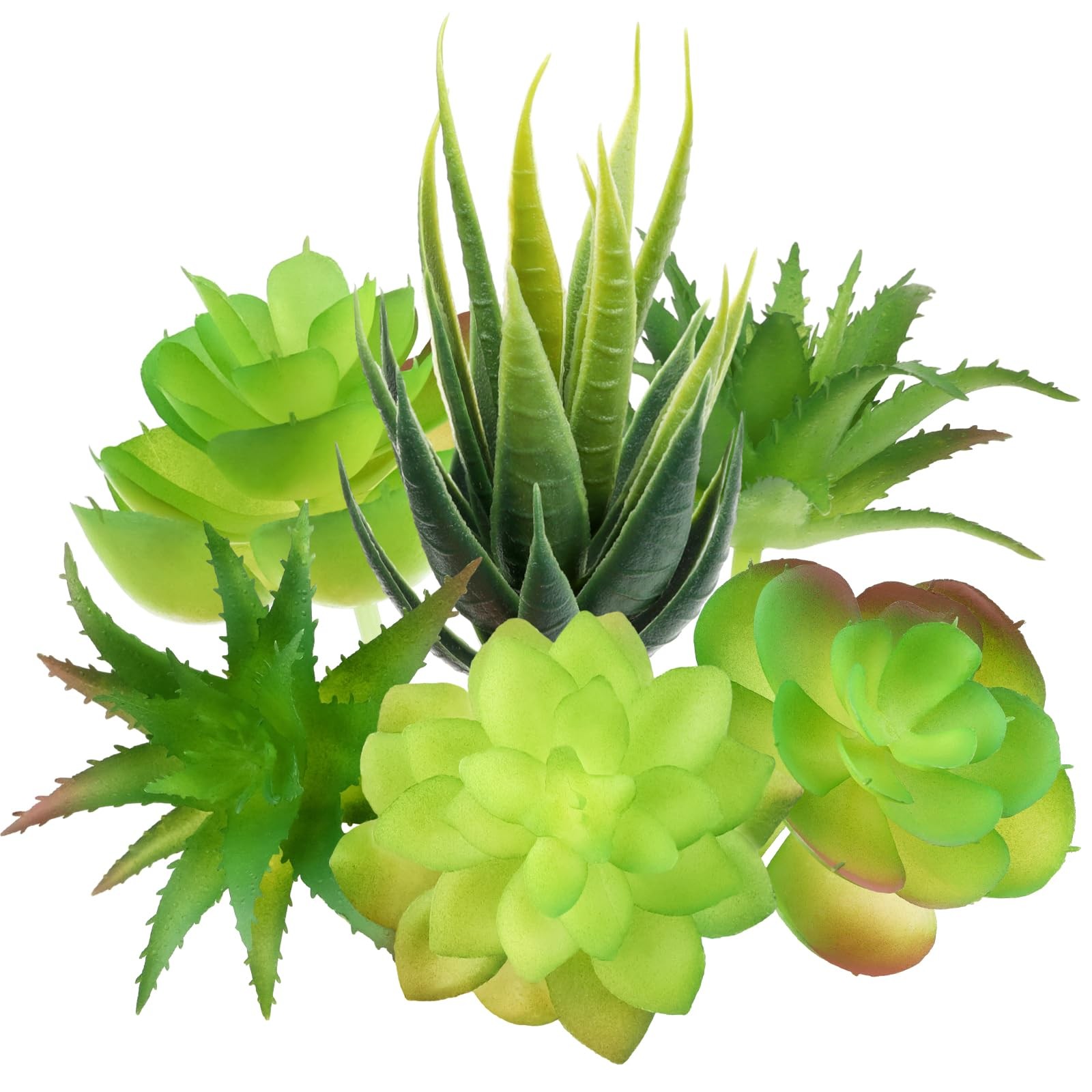 Fake Succulent Plants, 6pcs Mini Green Succulent Plants Faux, Artificial Succ…