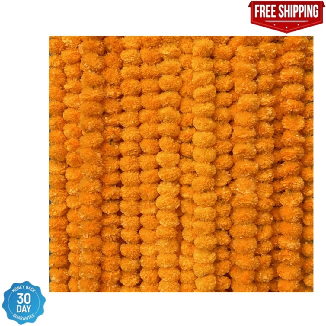 Krati Exports 5 PC – 5 feet Marigold Garland |Indian/American Wedding Party