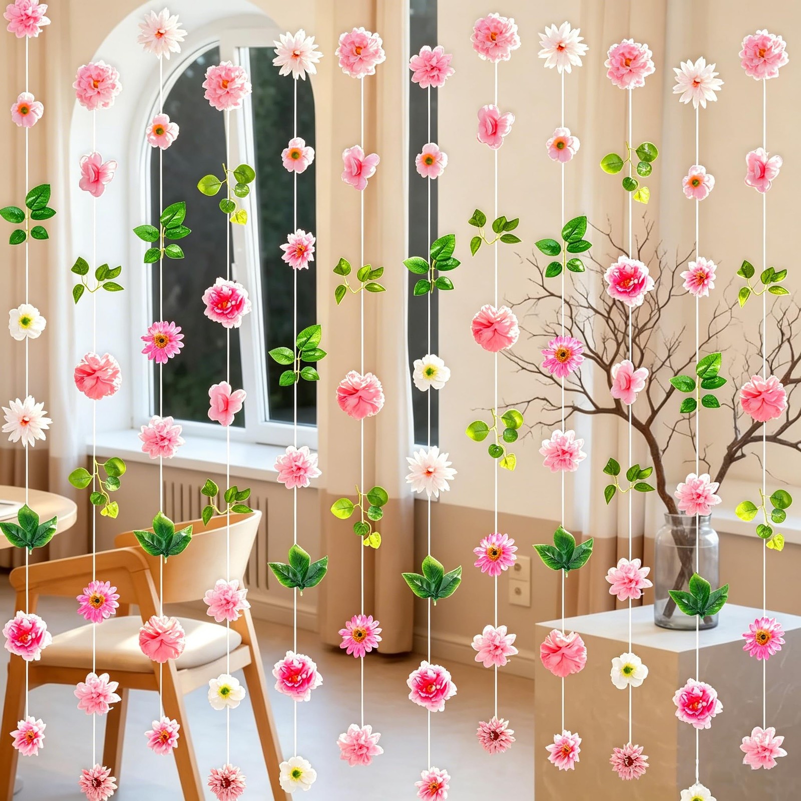 6 PCS Hanging Flower Garlands 6FT Artificial Flowers Hanging Decorations Flor…