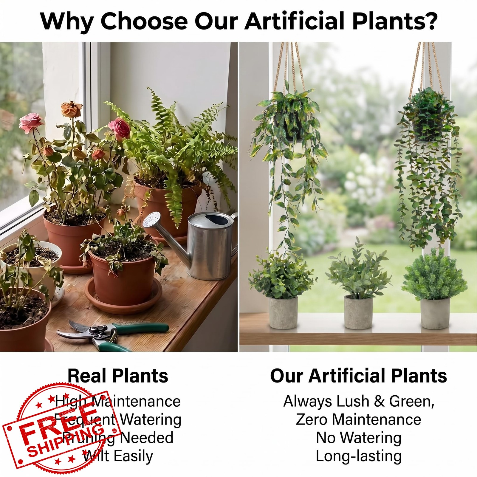 GOEJGSDJ 5 Pack Small Hanging Plants