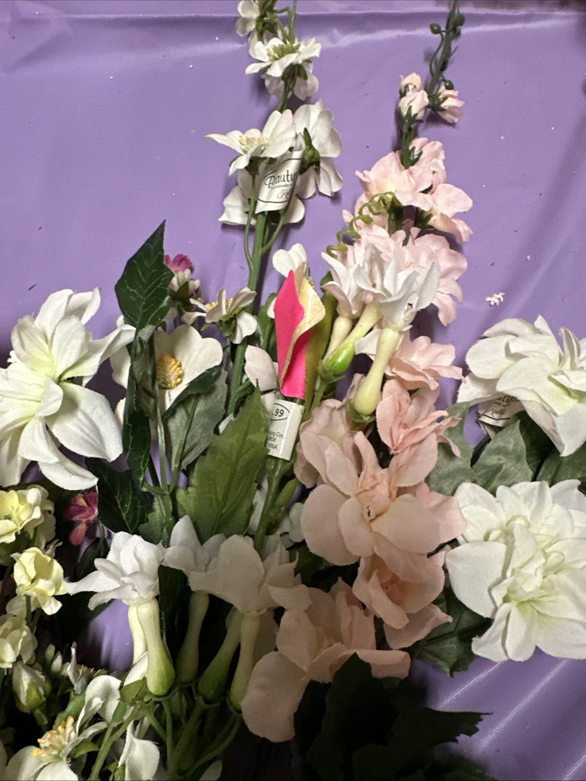 #A11 Lot 2 artificial flowers and leaves for decorations 4+ lbs