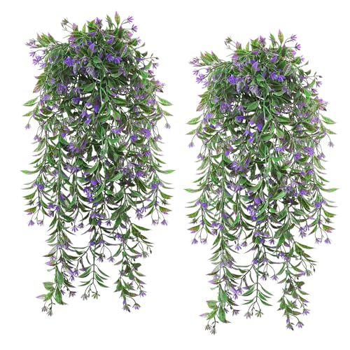 4Pcs Artificial Hanging Plants Fern Vine, Faux Plastic Plants Fake Ivy Vine