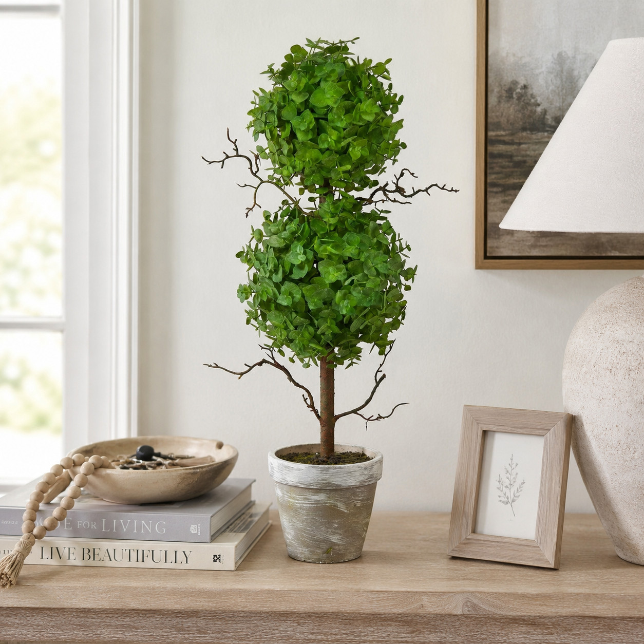 2′ Eucalyptus Double Ball Topiary Artificial Tree