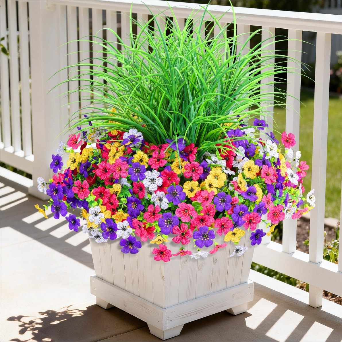 14 Bundles Artificial Flowers for Outdoors UV Resistant Fake Daisy Plants Decor