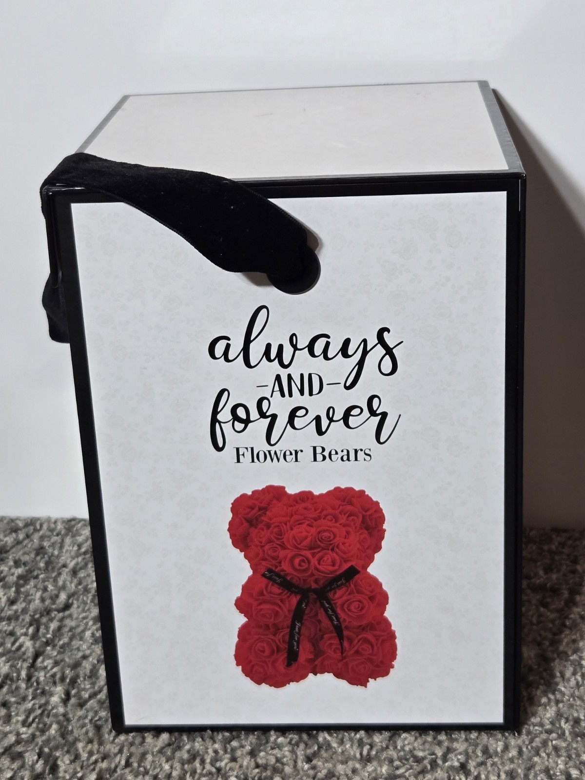 Always And Forever Flower TEDDY BEAR Handmade Foam Red Roses Love Valentine