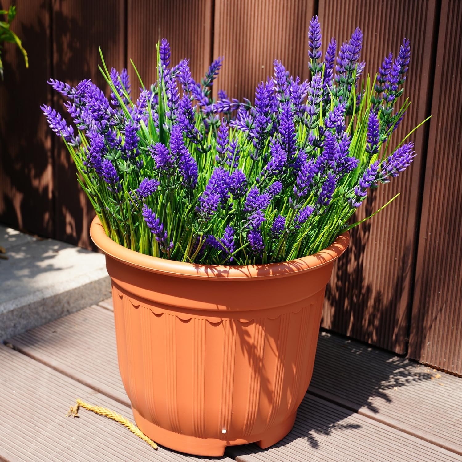 20 Artificial Plants Outdoor, UV Resistant Fake Flowers, Home Decoration Purple