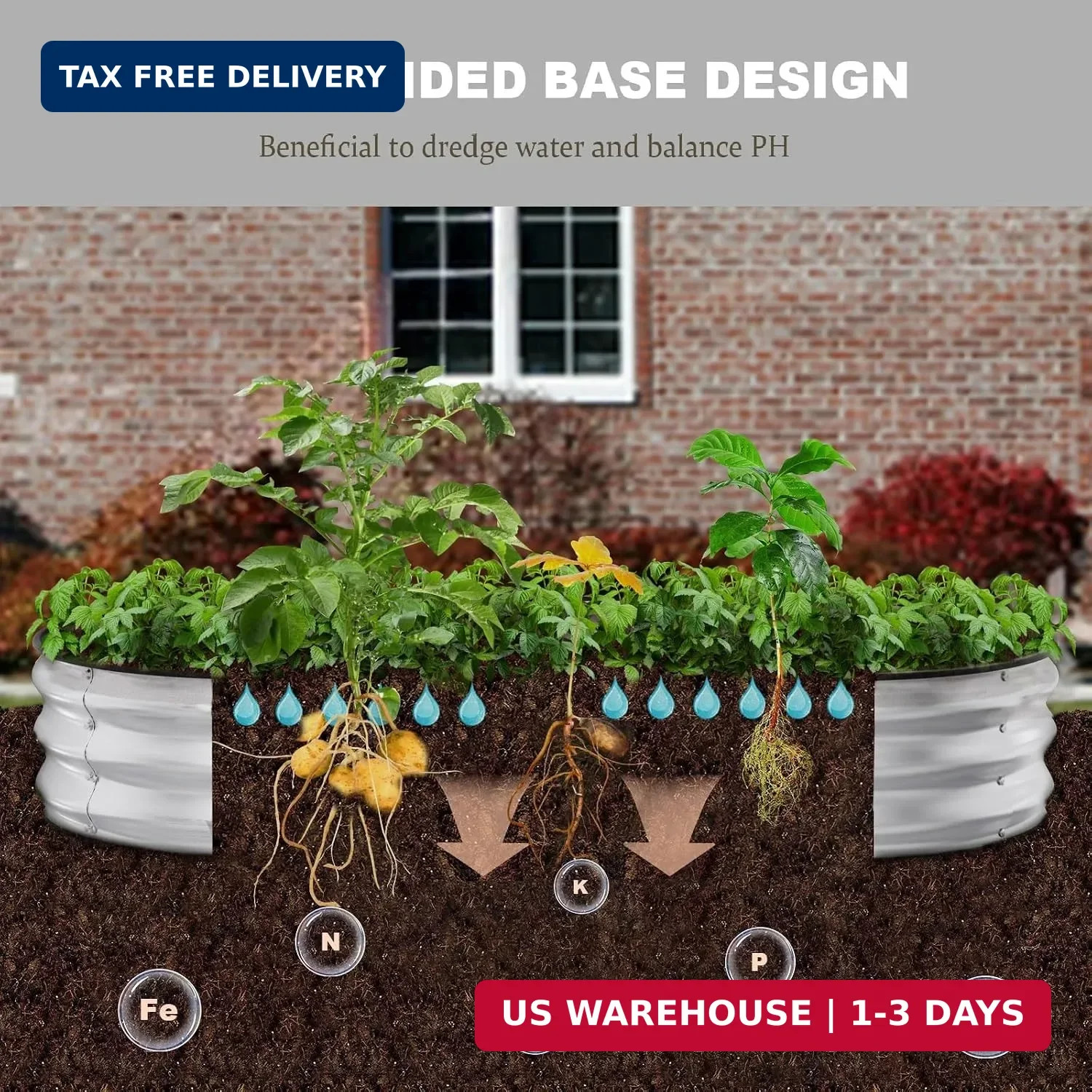 Raised Garden Bed, 6x3x1ft Galvanized Outdoor Planter Beds with Safety Edging an