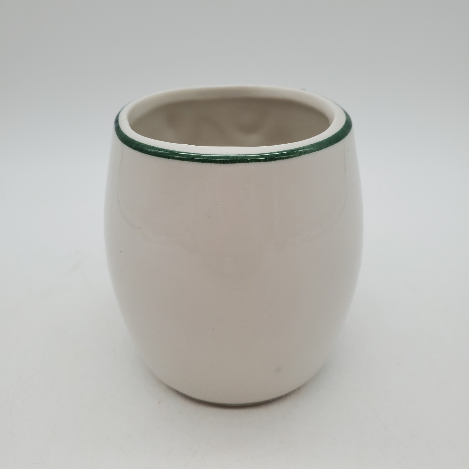 Calla lily candle holder vase w/ green stripe