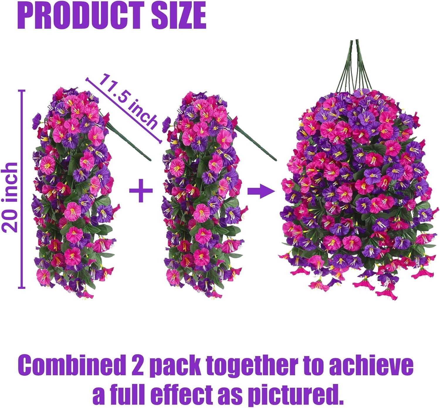 Artificial Fake Hanging Flowers Plants for Outdoor Outside Spring Summer Deco…