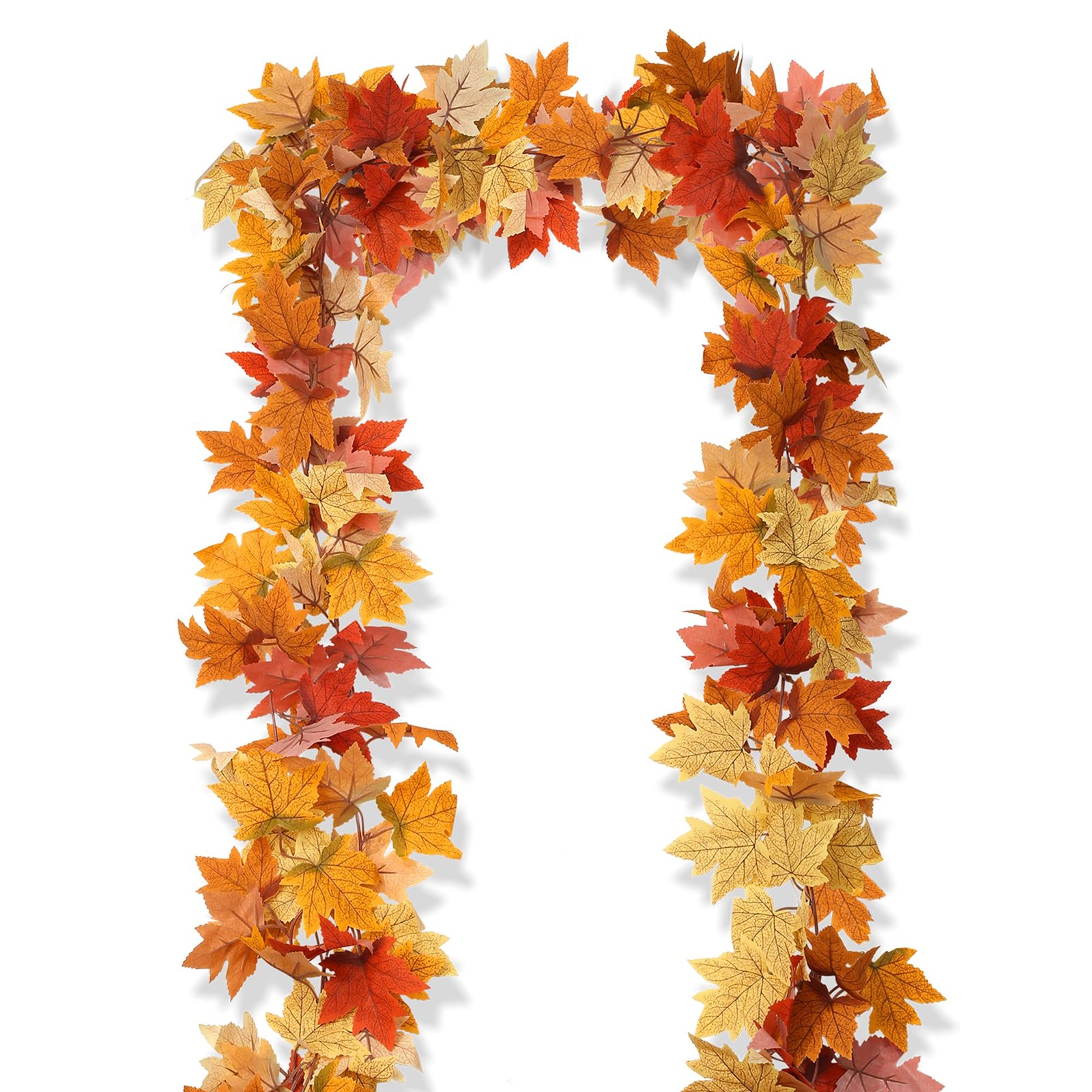 2Pcs 13FT Fall Maple Leaf Garland for Thanksgiving Decor