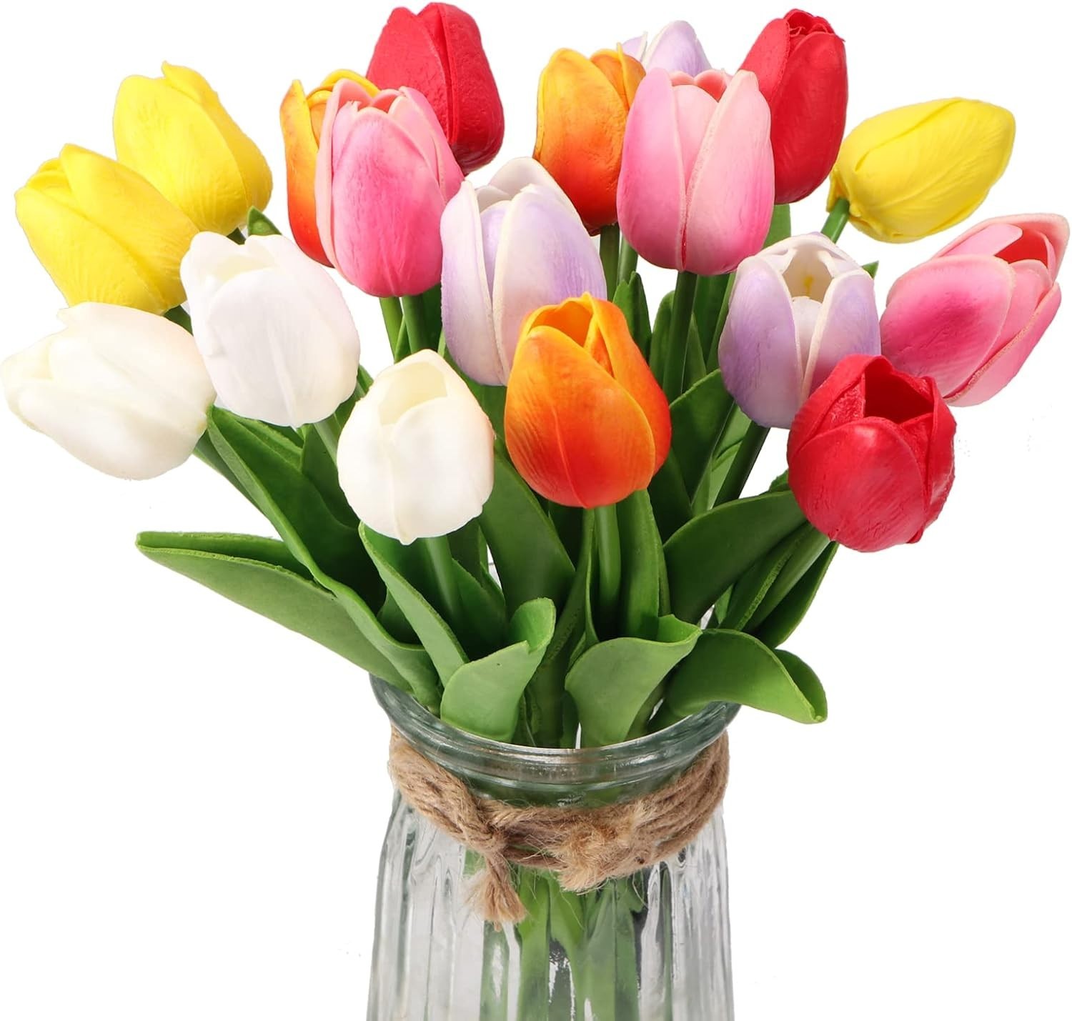 30pcs Real Touch Tulips PU Artificial Flowers Plants Decor, Multi Color Fake …