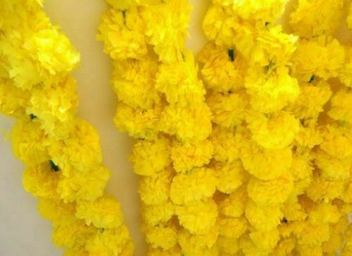 50 Pc Set Indian wedding mehndi party decorative floral plastic marigold garland