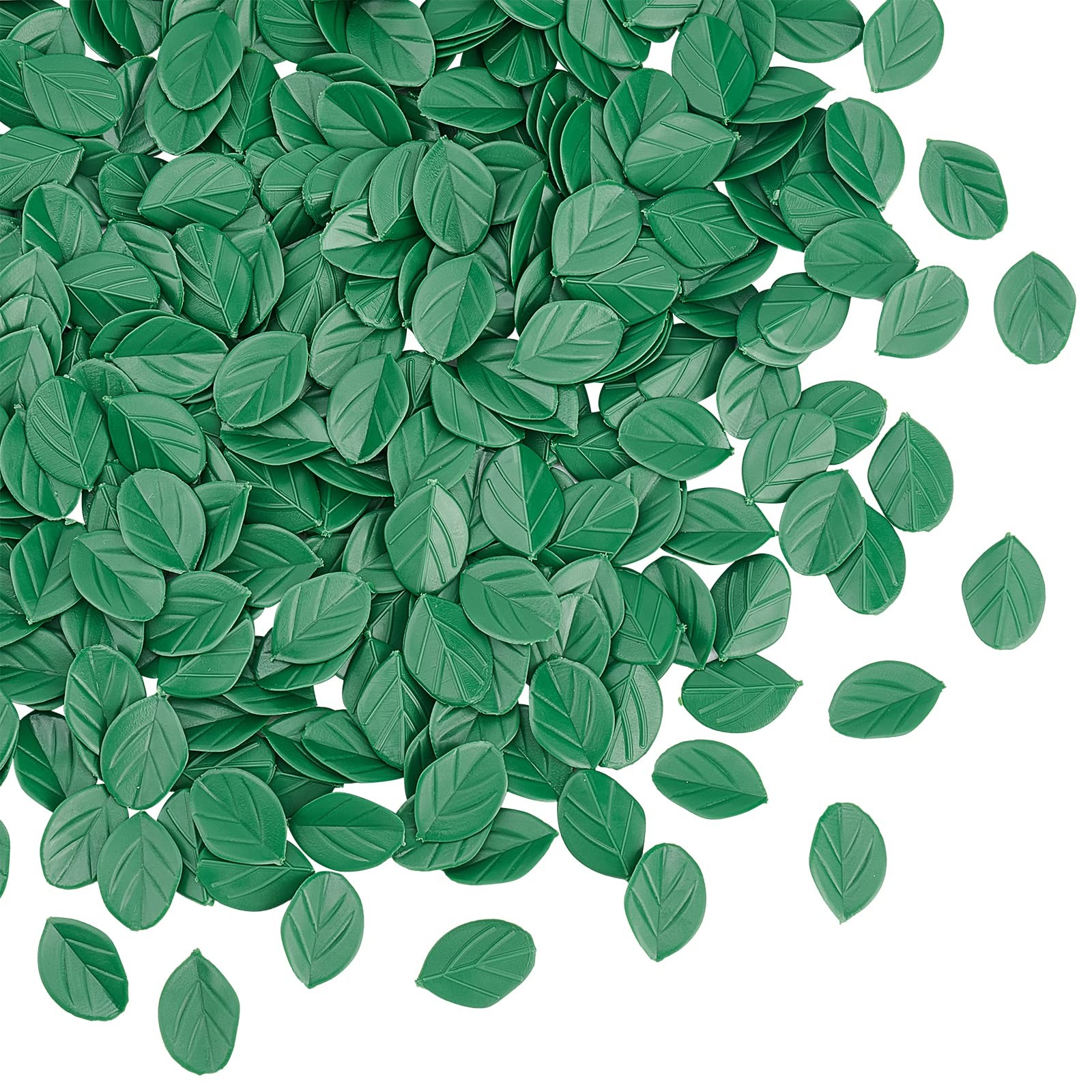 300pcs Artificial Green Leaves 14×9.5mm Miniature Mint Leaf Mini Artificial P…