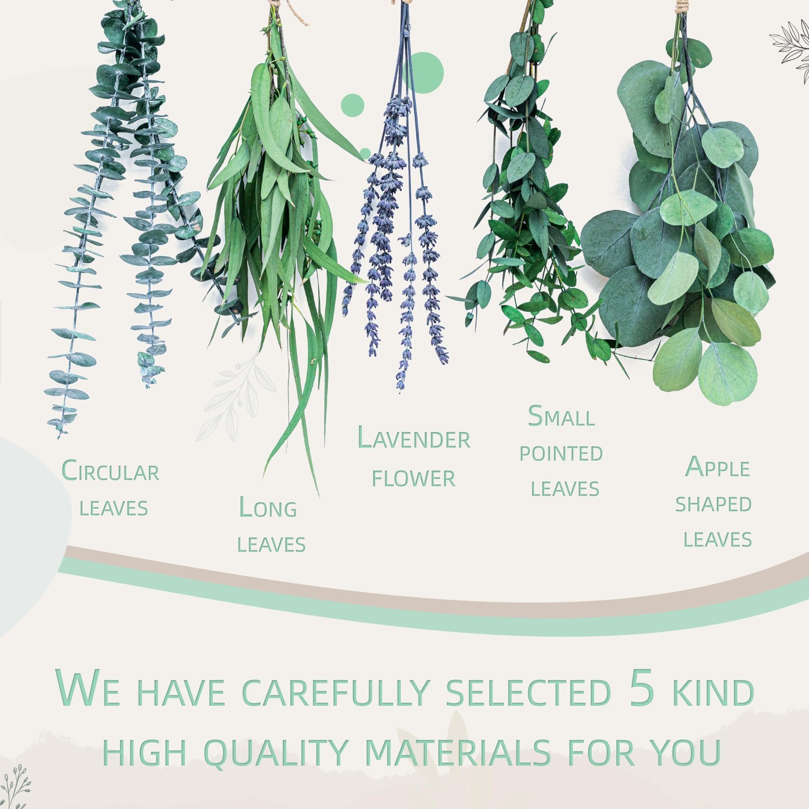 17″ Eucalyptus & Lavender Bundle Real Shower Flowers Natural Home Wedding Decor