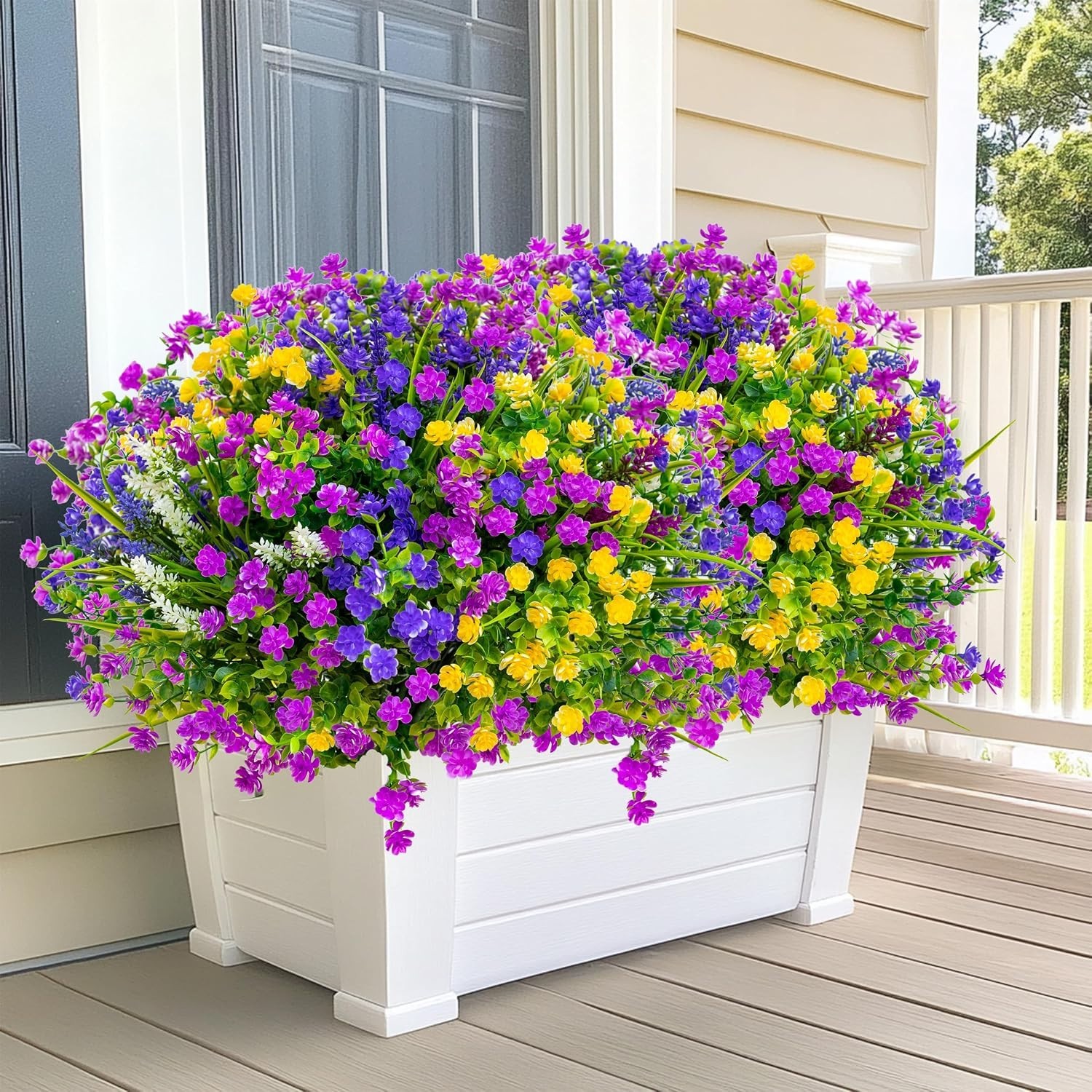 Lifelike Outdoor Faux Flower Bundles – 12 Colorful, UV Resistant Picks