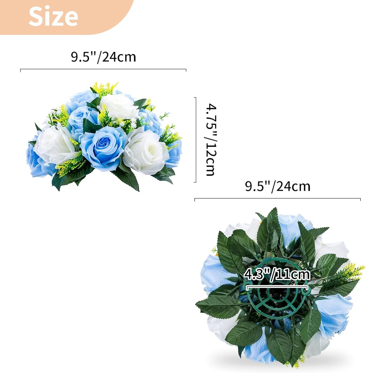 Wedding Table Centerpieces – 6 Pcs Blue & White Floral Balls