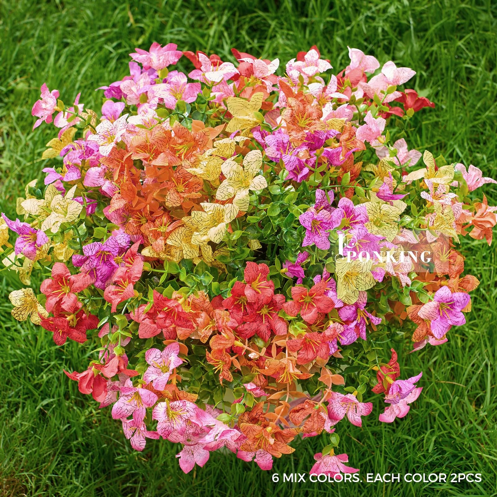 Artificial Flowers for Outdoors Patio Decoration 12 Bundles Fake Flower Lily …