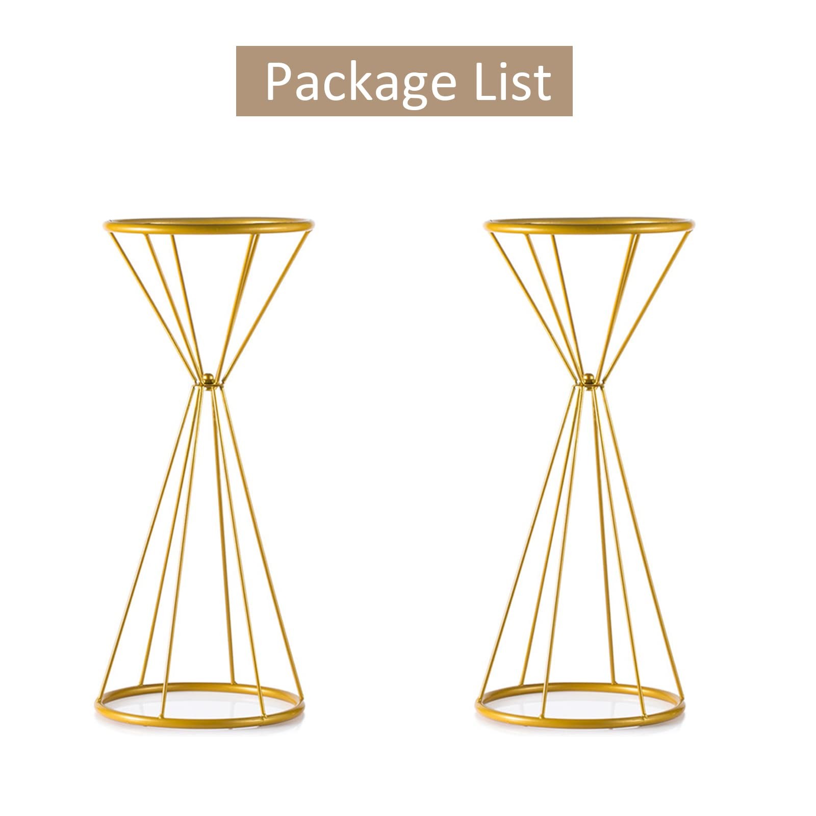20 Inch Gold Centerpieces Wedding Geometric Metal Flower Stands Tabletop Decor