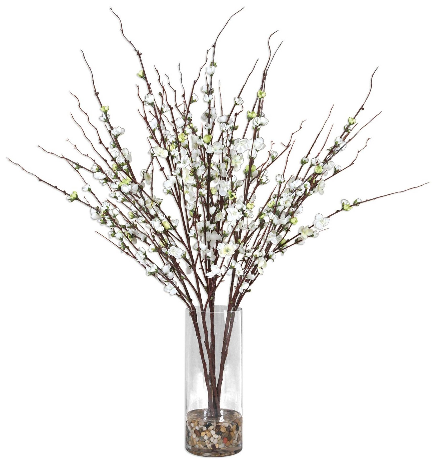 Uttermost Quince Blossoms Silk 36″ High Faux Flower in Vase