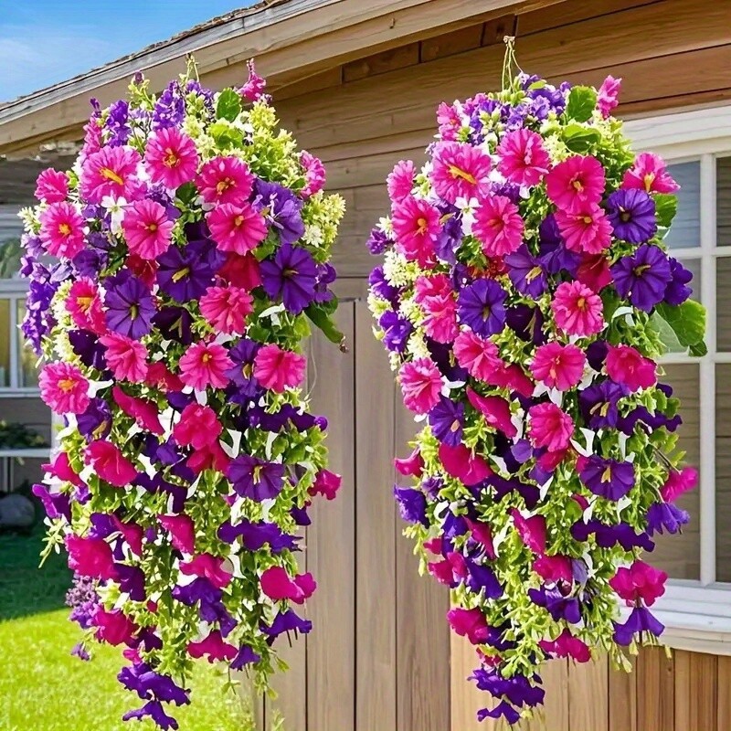 4-20PCS Artificial Morning Glory Vines UV Resistant Hanging Flower Outdoor Decor
