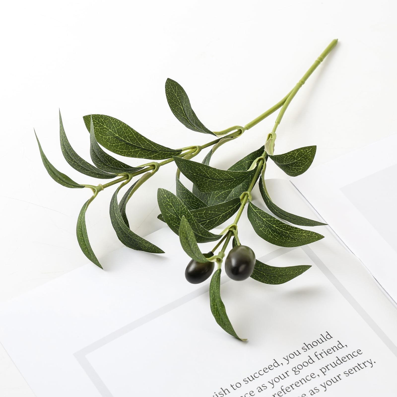 Erlandens 10pcs 10” Faux Olive Leaves Stems Artificial Branches for Vases