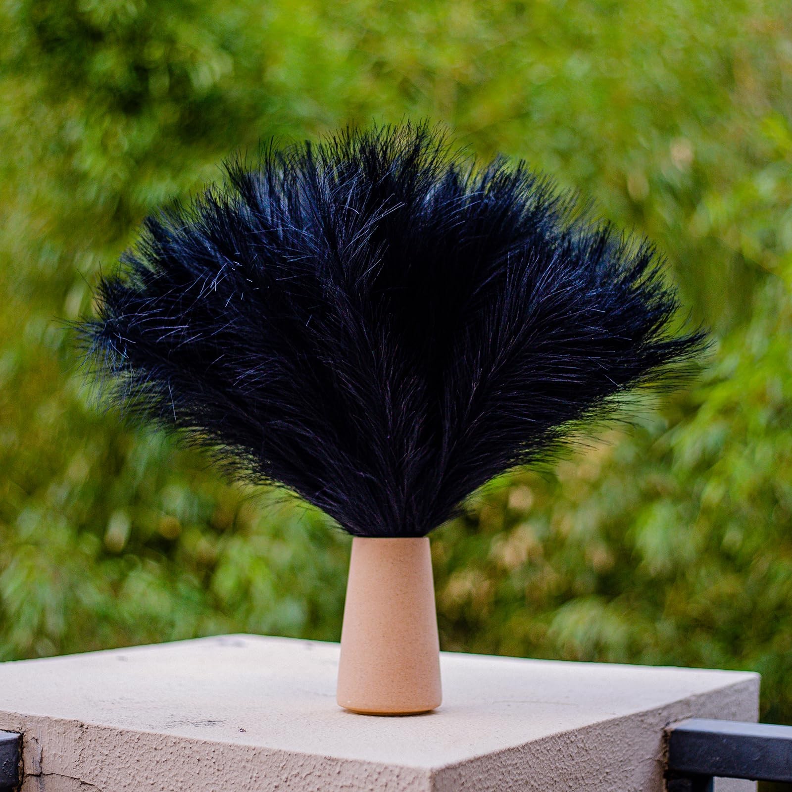 10 Stems Black Pampas Grass Decor – 17.7″ Faux Pampas Grass Artificial Pampas…