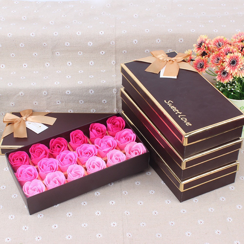 Women’s Day Valentine’s Day Present 18 Roses Soap Flower Present Box New