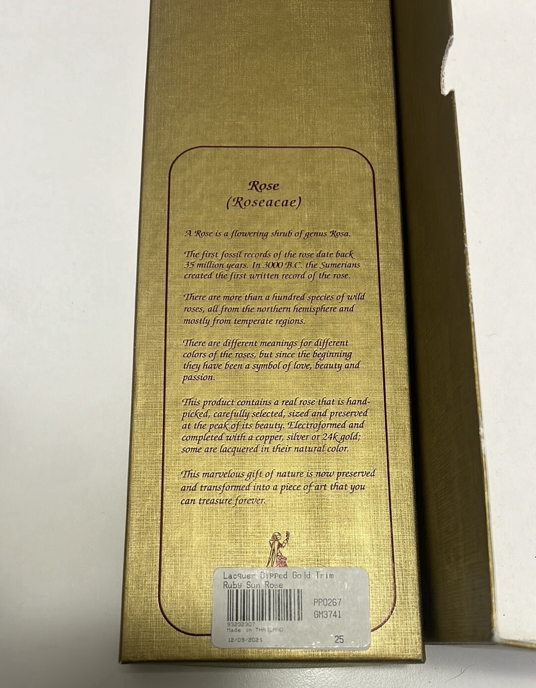Elegant Real Red Rose Preserved in 24k Gold forever Rose NEW In box