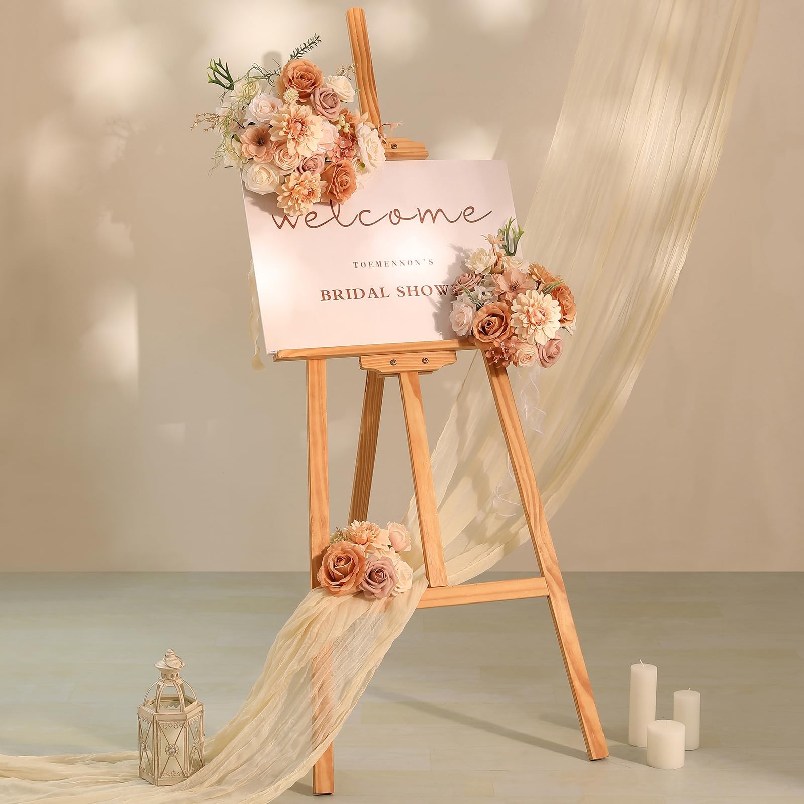 Artificial Flowers Rose Flowers Dahlia with Stems for DIY Wedding Bridal Bouq…