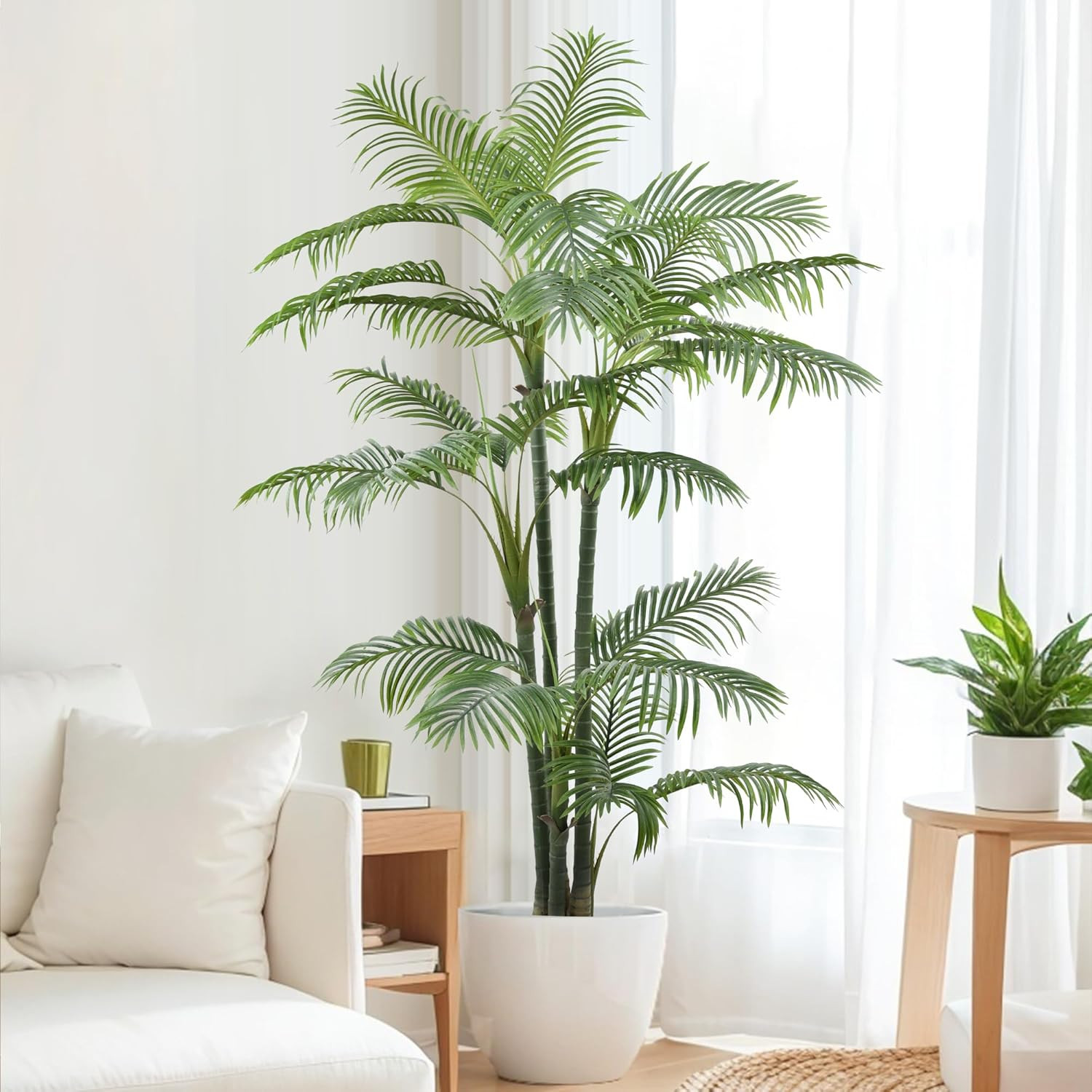 7Ft Artificial Palm Tree with Realistic Leaves for Home and Office Decor