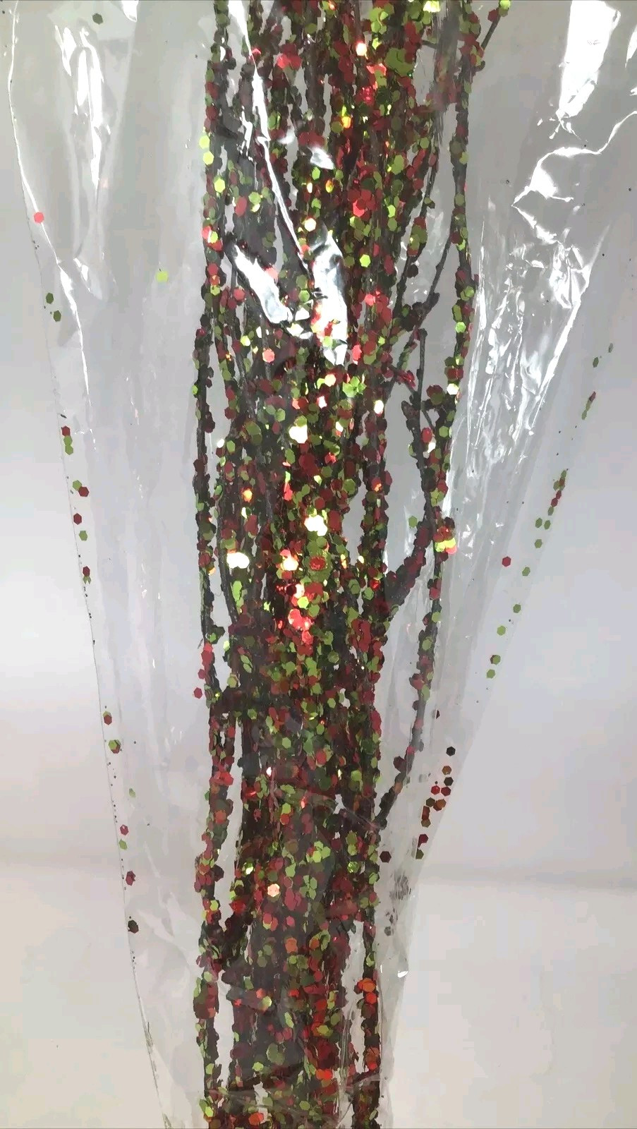 Twig Branch Floral Picks Red & Gold Sequins Arrangement Filler 5 Picks 24” New