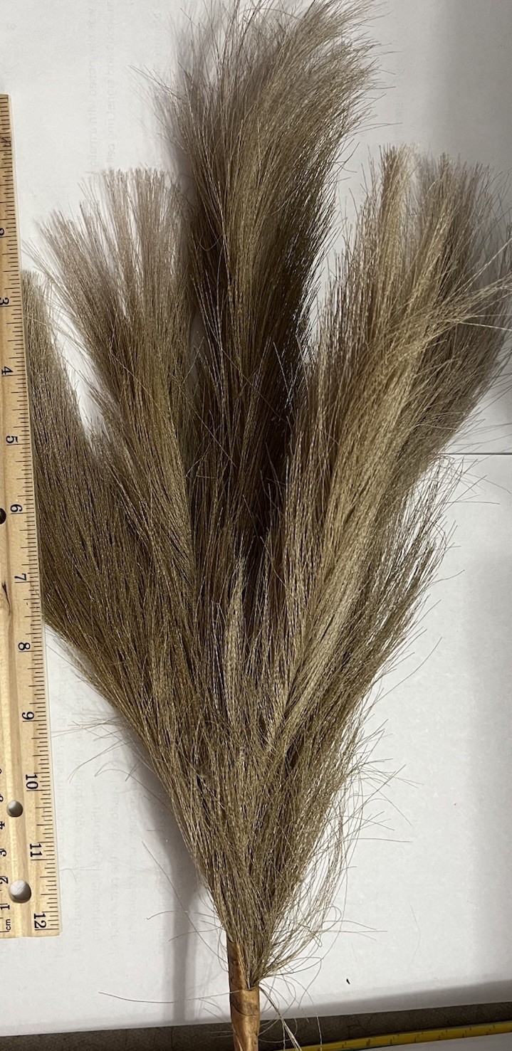 Ansemble of Faux Pampus Grass Bohemian Style Floral Arrangements about 5 Sprigs