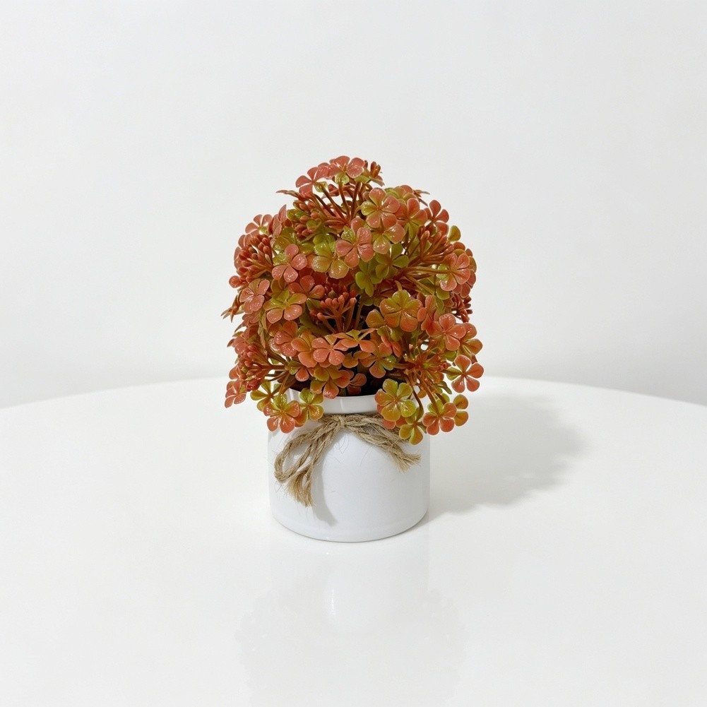 Artificial Orchid Bonsai Decor Plastic Fake Plant 16cm with 14 Lifelike Flowers