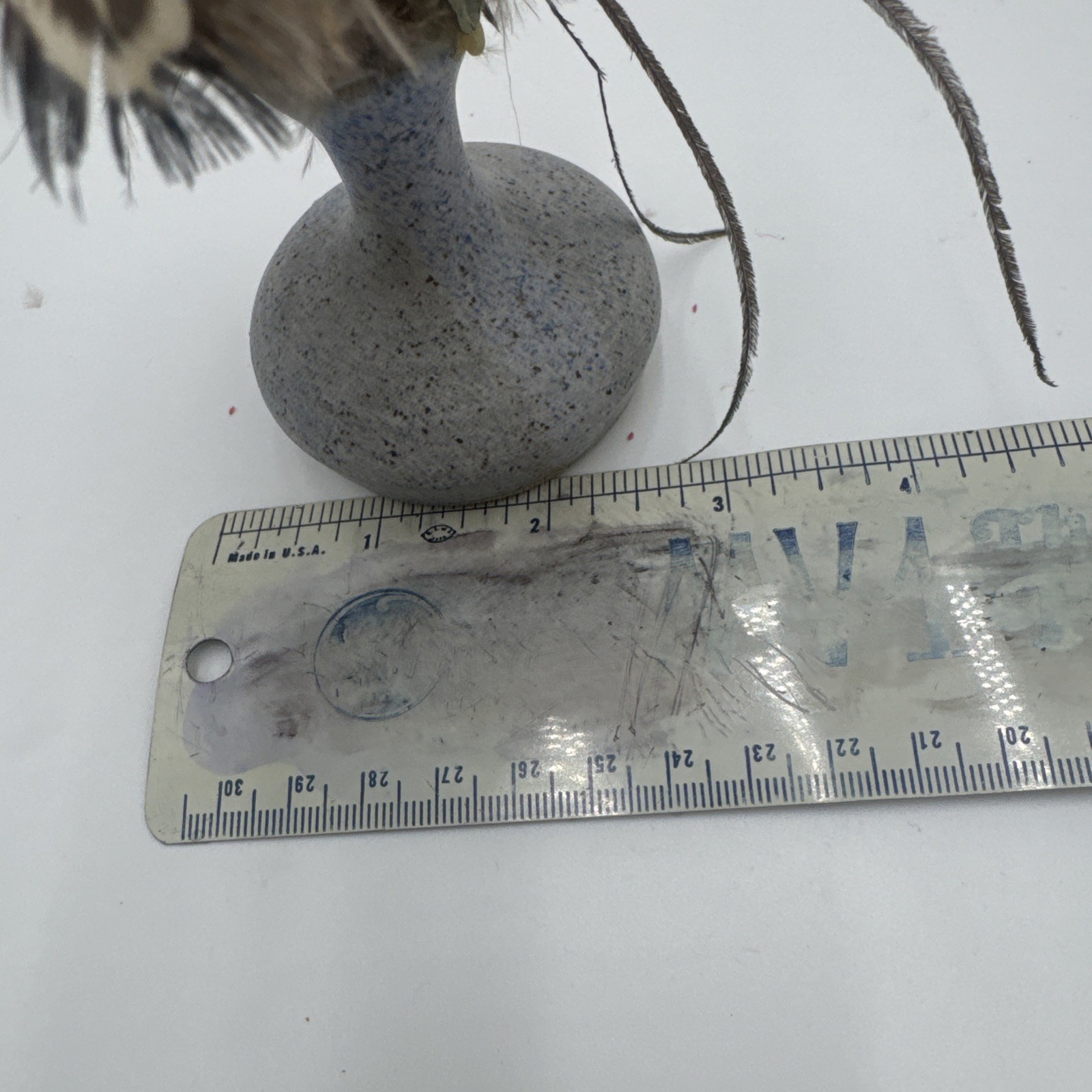 Boho Dried Floral Arrangement with Peacock Feathers & Vase Plush Bird feathers